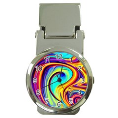 Fluid Art Pattern Money Clip Watches by GardenOfOphir