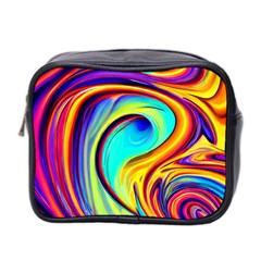 Fluid Art Pattern Mini Toiletries Bag (two Sides) by GardenOfOphir