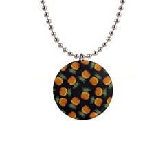 Pineapple Background Pineapple Pattern 1  Button Necklace
