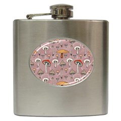 Mushrooms Autumn Fall Pattern Seamless Decorative Hip Flask (6 Oz) by Wegoenart