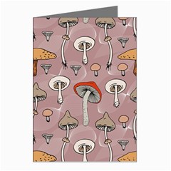 Mushrooms Autumn Fall Pattern Seamless Decorative Greeting Cards (pkg Of 8) by Wegoenart