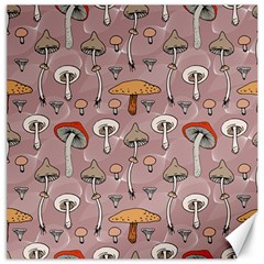 Mushrooms Autumn Fall Pattern Seamless Decorative Canvas 12  X 12  by Wegoenart