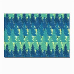 Christmas Trees Pattern Digital Paper Seamless Postcard 4 x 6  (pkg Of 10) by Wegoenart