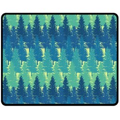 Christmas Trees Pattern Digital Paper Seamless One Side Fleece Blanket (Medium)