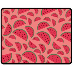 Watermelon Red Food Fruit Healthy Summer Fresh Fleece Blanket (medium) by Wegoenart