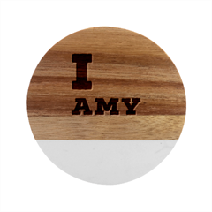 I Love Amy Marble Wood Coaster (round) by ilovewhateva