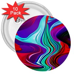 Fluid Background 3  Buttons (10 Pack)  by GardenOfOphir