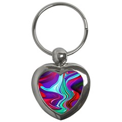 Fluid Background Key Chain (Heart)