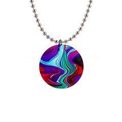 Fluid Background 1  Button Necklace by GardenOfOphir