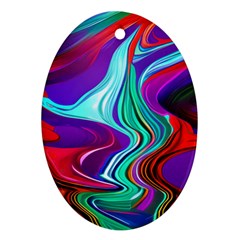 Fluid Background Oval Ornament (two Sides) by GardenOfOphir