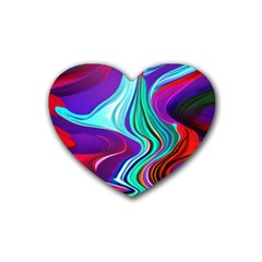 Fluid Background Rubber Heart Coaster (4 Pack) by GardenOfOphir