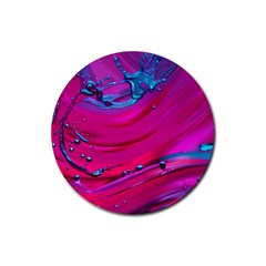 Fluid Art Pattern Rubber Round Coaster (4 Pack) by GardenOfOphir