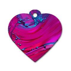 Fluid Art Pattern Dog Tag Heart (two Sides) by GardenOfOphir