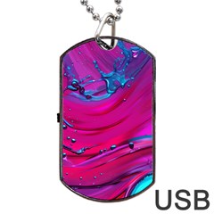 Fluid Art Pattern Dog Tag Usb Flash (two Sides) by GardenOfOphir