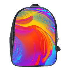 Liquid Art Pattern School Bag (xl) by GardenOfOphir