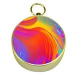 Liquid Art Pattern Gold Compasses Front