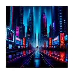 City People Cyberpunk Tile Coaster