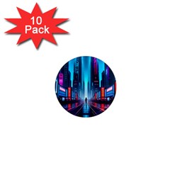 City People Cyberpunk 1  Mini Magnet (10 pack) 