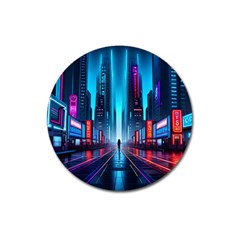 City People Cyberpunk Magnet 3  (Round)