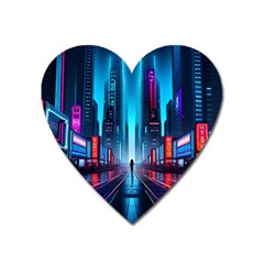 City People Cyberpunk Heart Magnet