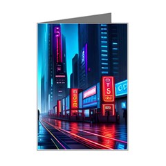 City People Cyberpunk Mini Greeting Card