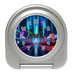 City People Cyberpunk Travel Alarm Clock