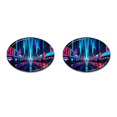 City People Cyberpunk Cufflinks (Oval)