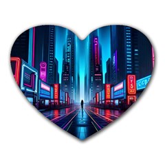 City People Cyberpunk Heart Mousepad