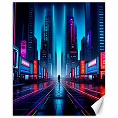 City People Cyberpunk Canvas 11  x 14 