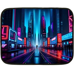 City People Cyberpunk One Side Fleece Blanket (Mini)