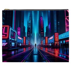 City People Cyberpunk Cosmetic Bag (xxxl) by Jancukart