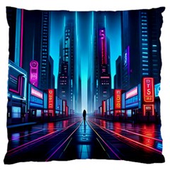 City People Cyberpunk Standard Premium Plush Fleece Cushion Case (One Side)