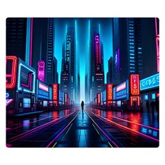 City People Cyberpunk Premium Plush Fleece Blanket (Small)