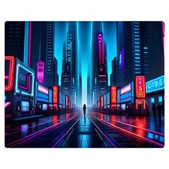 City People Cyberpunk Premium Plush Fleece Blanket (Medium)