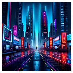 City People Cyberpunk Wooden Puzzle Square