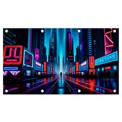 City People Cyberpunk Banner and Sign 7  x 4 