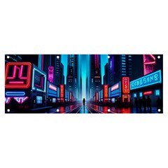 City People Cyberpunk Banner and Sign 8  x 3 