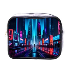 City People Cyberpunk Mini Toiletries Bag (one Side) by Jancukart