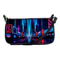 City People Cyberpunk Shoulder Clutch Bag by Jancukart