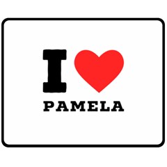 I Love Pamela One Side Fleece Blanket (medium) by ilovewhateva