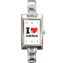 I Love Emma Rectangle Italian Charm Watch by ilovewhateva