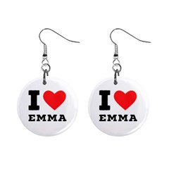 I Love Emma Mini Button Earrings by ilovewhateva