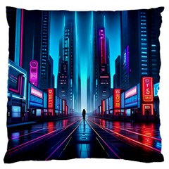 City People Cyberpunk Standard Premium Plush Fleece Cushion Case (one Side) by Jancukart