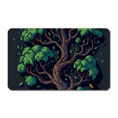 Tree Nature Cartoon Drawing Comic Magnet (rectangular) by Jancukart