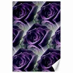 Purple Flower Rose Petals Plant Canvas 12  X 18 