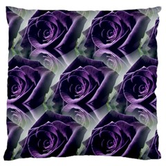 Purple Flower Rose Petals Plant Large Premium Plush Fleece Cushion Case (two Sides) by Jancukart