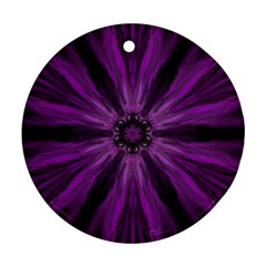 Pattern Purple Symmetry Dark Round Ornament (two Sides) by Jancukart