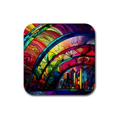 Stained Glass Window Rubber Coaster (square)