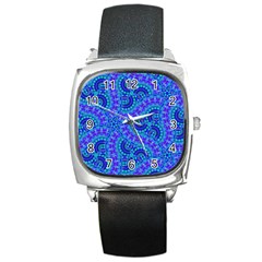 Background Pattern Geometric Square Metal Watch by Jancukart