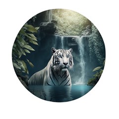 Tiger White Tiger Nature Forest Mini Round Pill Box (pack Of 5)